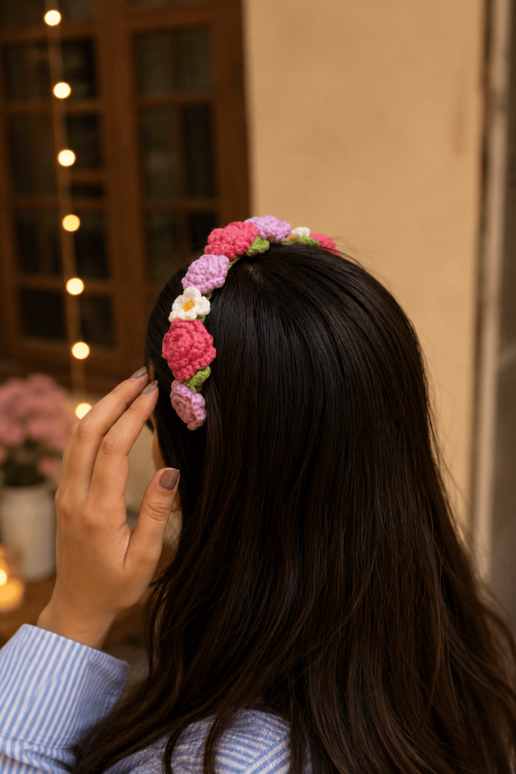 Pack Of 2 - Rose tiara (headband) + Alligator pin (2 pieces )